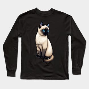 Cute Siamese Cat Long Sleeve T-Shirt